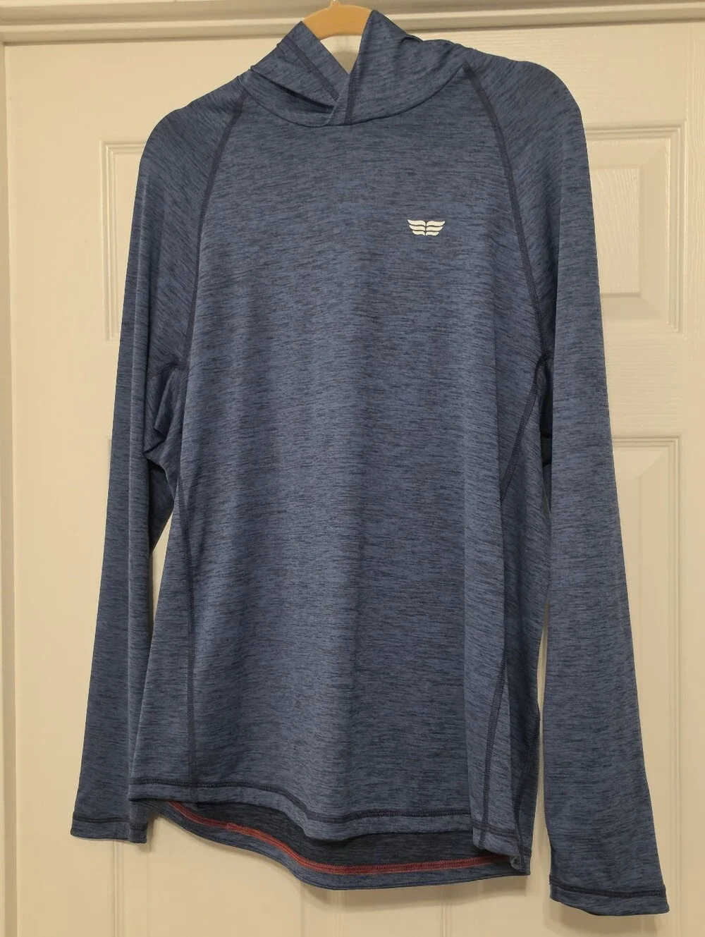 Vineyard Vines Men's Heathered Blue Hooded Performance Top